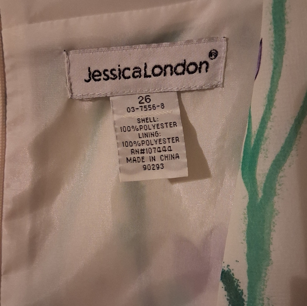 Jessica London Purple and Green Sleeveless Sundress Midi - Picture 2 of 6
